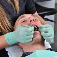 Man receiving dental crown