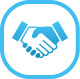 Animated handshake depiction