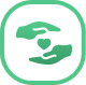 Two hands holding a heart icon highlighted