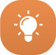 Glowing lightbulb icon