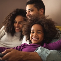 family on the sofa