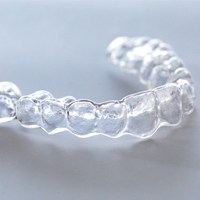 Invisalign tray on tabletop