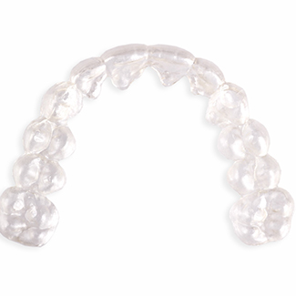 Image of clear aligner used for Invisalign.