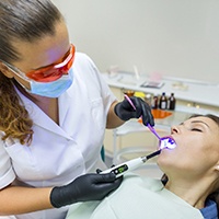 Woman relaxed with sedation dentistry. 