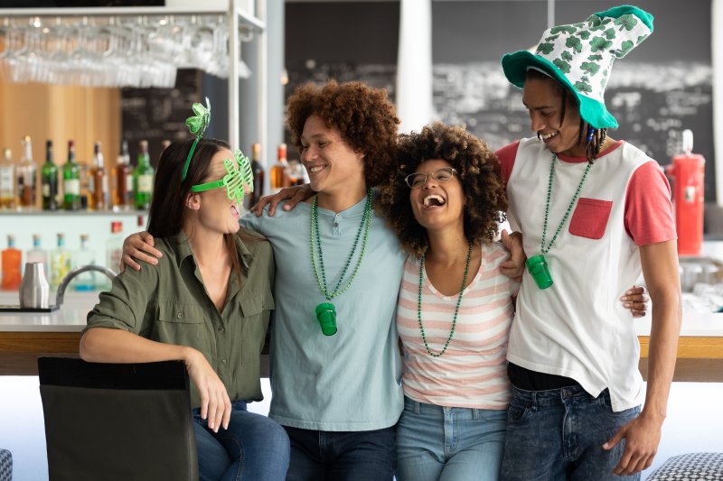 group of friends celebrating St. Patrick’s Day